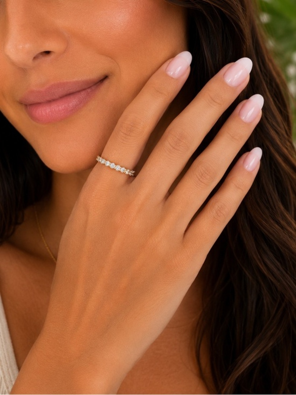 14k Solid Yellow Gold Eternity Wedding Band